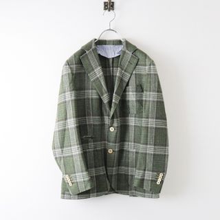 ドレステリア(DRESSTERIOR)のドレステリア DRESSTERIOR カノニコ VITALE BARBERIS CANONICO チェックテーラードジャケット 42/グリーン系 アウター 【2400013755290】(テーラードジャケット)