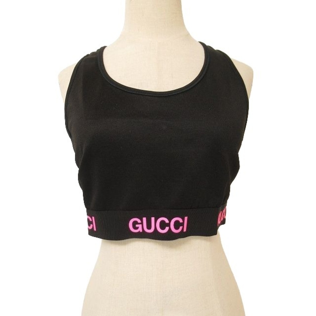 Gucci(グッチ)のグッチ GUCCI Logo Jacquard Crop Top 黒 ◎ME2 レディースのトップス(タンクトップ)の商品写真