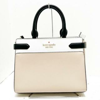 ケイトスペードニューヨーク(kate spade new york)のKate spade(ケイトスペード) ハンドバッグ - ピンクベージュ×アイボリー×黒 レザー(ハンドバッグ)