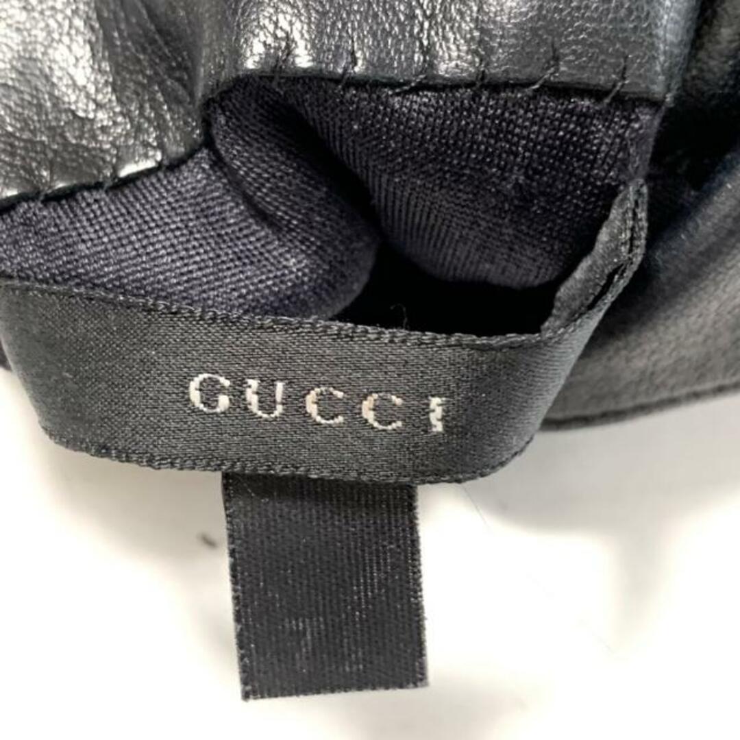 新商品 GUCCI(グッチ) 手袋 レディース - 黒×シルバー ホースビット レザー×金属素材