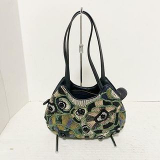 ジャマンピュエッシュ(JAMIN PUECH)のJAMIN PUECH(ジャマンピエッシェ) ショルダーバッグ - アイボリー×黒×マルチ ビーズ/刺繍 レザー×コットン×スパンコール(ショルダーバッグ)