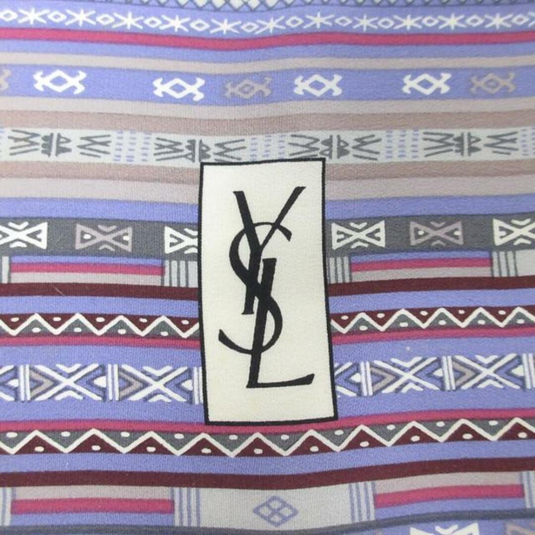 Saint Laurent(サンローラン)のYvesSaintLaurent(イヴサンローラン) スカーフ美品  - パープル×ピンクベージュ×マルチ レディースのファッション小物(バンダナ/スカーフ)の商品写真