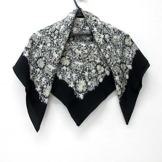 サンローラン(Saint Laurent)のYvesSaintLaurent(イヴサンローラン) スカーフ美品  - 黒×ベージュ×マルチ(バンダナ/スカーフ)