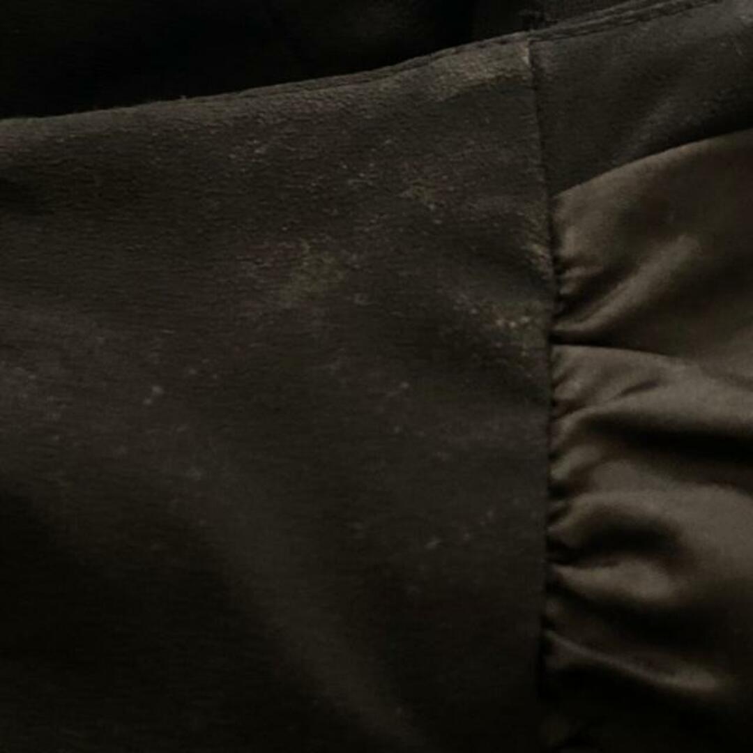 LAURA ASHLEY(ローラアシュレイ)のLAURAASHLEY(ローラアシュレイ) ワンピース サイズ9 M レディース - ダークグレー×黒 Vネック/半袖/ひざ丈/リボン レディースのワンピース(その他)の商品写真