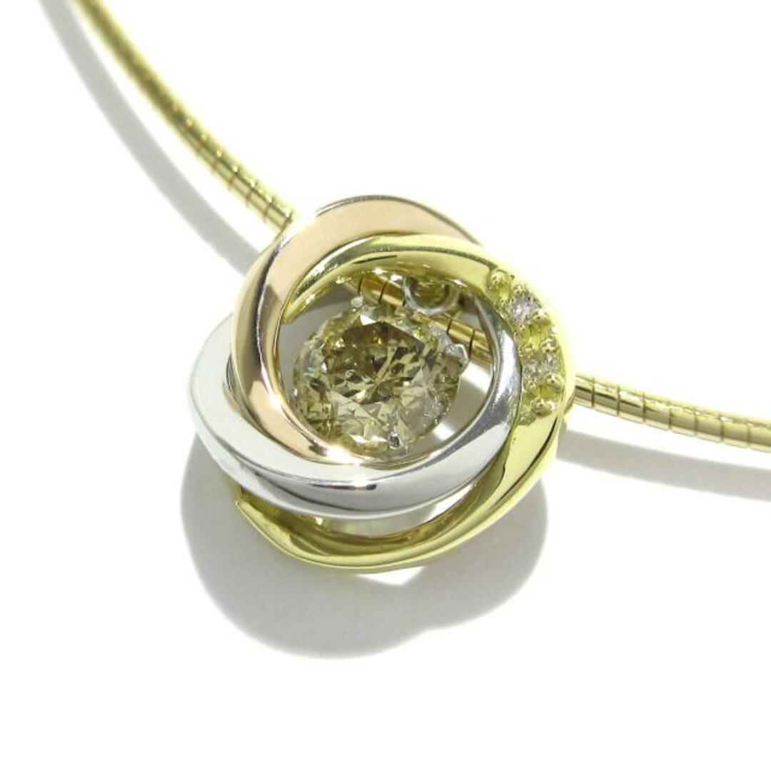 mikimoto(ミキモト) ネックレス美品 - K18YG×K18PG×Pt900×ダイヤモンド 中央1Pダイヤ0.30カラット/2Pパヴェダイヤ0.009カラット/トップブランド刻印なし
