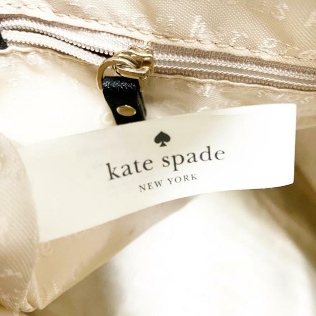 kate spade new york(ケイトスペードニューヨーク)のKate spade(ケイトスペード) ハンドバッグ - PXRU6174 黒×アイボリー ボーダー コーティングキャンバス×レザー レディースのバッグ(ハンドバッグ)の商品写真