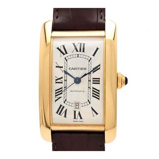 カルティエ(Cartier)のカルティエ タンクアメリカン XL W2609756 自動巻き イエローゴールド メンズ CARTIER 【中古】 【時計】(腕時計(アナログ))