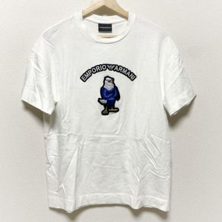 エンポリオアルマーニ(Emporio Armani)のEMPORIOARMANI(エンポリオアルマーニ) 半袖Tシャツ サイズS メンズ - 白×ネイビー×マルチ 鳥/刺繍(Tシャツ/カットソー(半袖/袖なし))