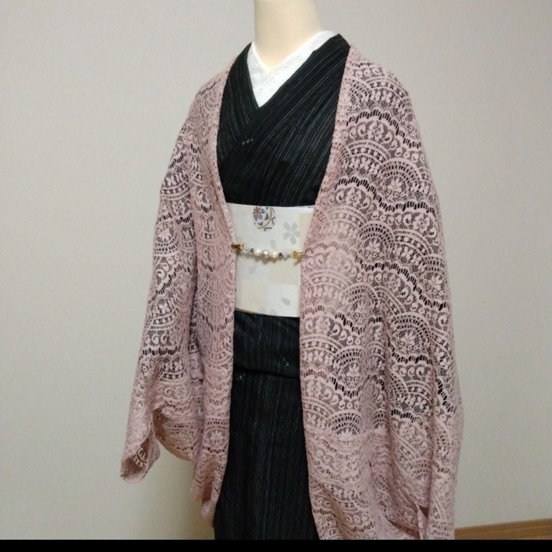 zaki様専用　扇くすみピンク　マーガレット　モモンガコート レディースの水着/浴衣(着物)の商品写真