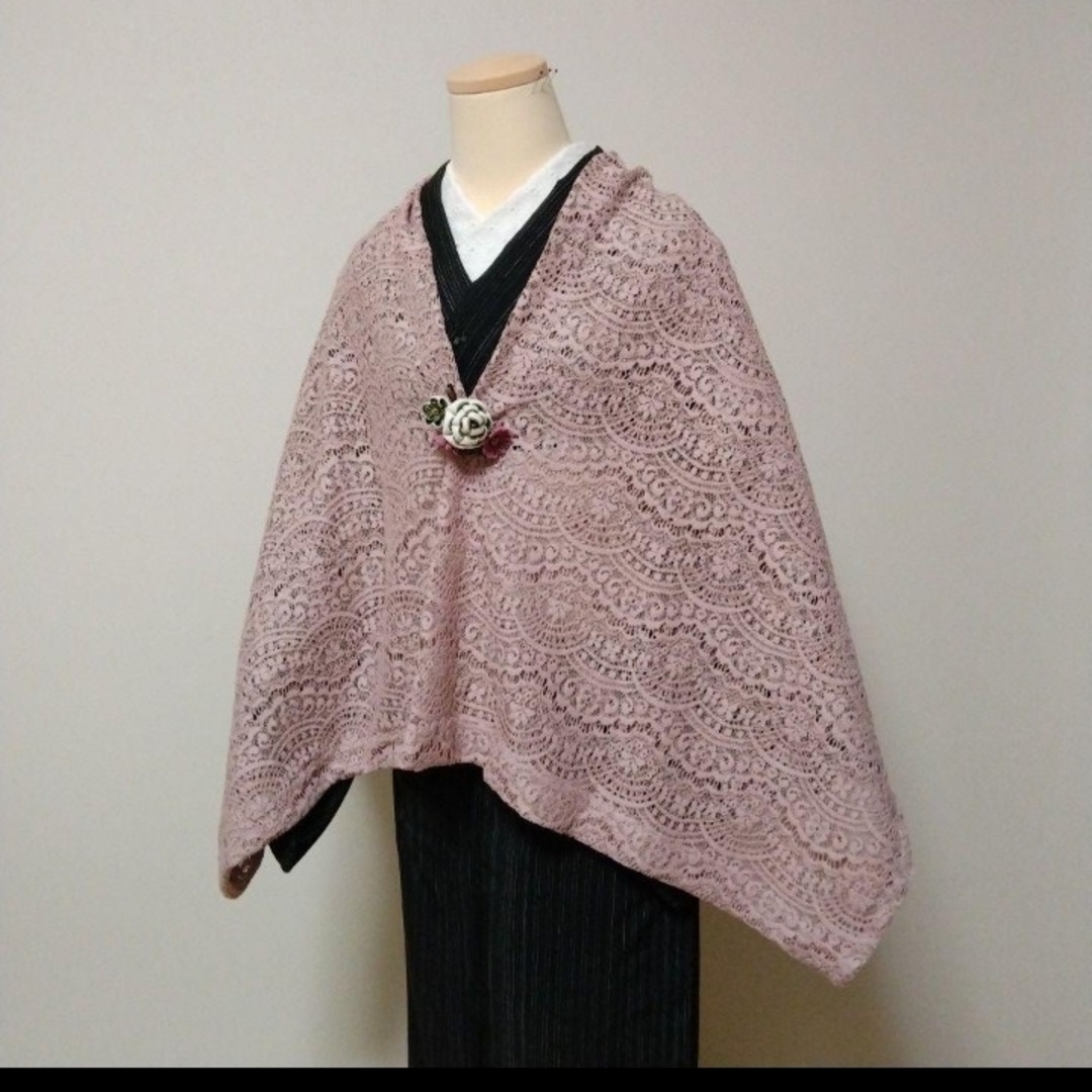 zaki様専用　扇くすみピンク　マーガレット　モモンガコート レディースの水着/浴衣(着物)の商品写真