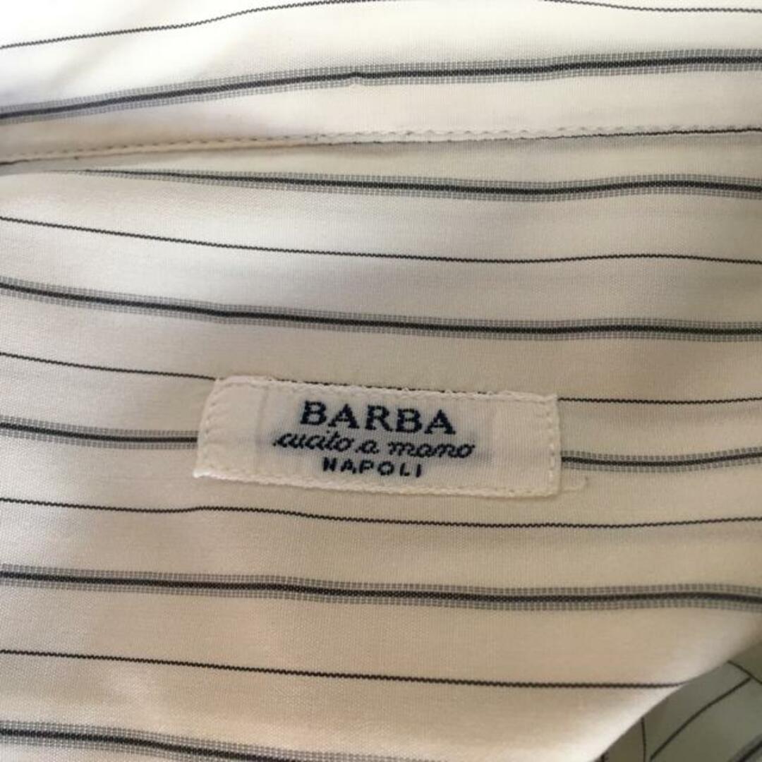 BARBA(バルバ)のBARBA(バルバ) 長袖シャツ サイズ41 メンズ - 白×ダークグレー ストライプ メンズのトップス(シャツ)の商品写真