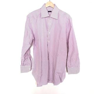 バルバ(BARBA)のBARBA(バルバ) 長袖シャツ サイズ41 メンズ - 白×ピンク ストライプ(シャツ)