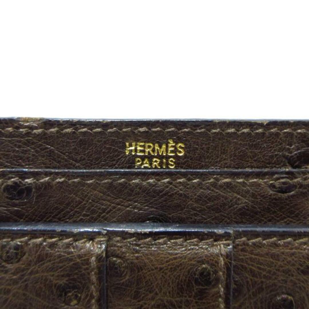 Hermes(エルメス)のHERMES(エルメス) 長財布 ベアン ブラウン ゴールド金具 オーストリッチ レディースのファッション小物(財布)の商品写真