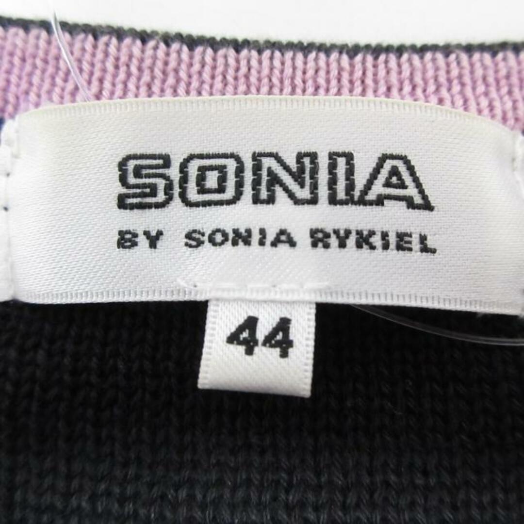 SONIA RYKIEL(ソニアリキエル)のSONIARYKIEL(ソニアリキエル) ワンピース サイズ44 L レディース - 黒 ニットワンピース/花柄/ロング丈/長袖/スパンコール レディースのワンピース(その他)の商品写真