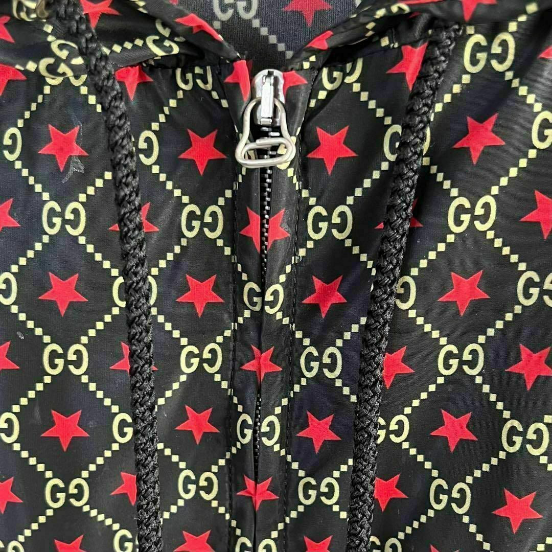 Gucci(グッチ)の19AW グッチ GG スター ナイロンジャケット フーディ 総柄 パーカー メンズのジャケット/アウター(ナイロンジャケット)の商品写真