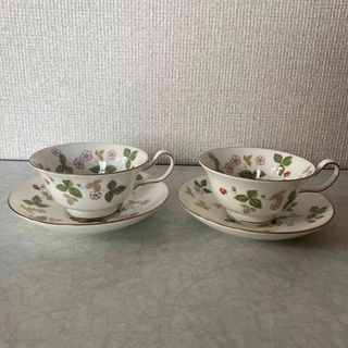 WEDGWOOD - ウェッジウッドワイルドストロベリー　カップ＆ソーサー　2客セット