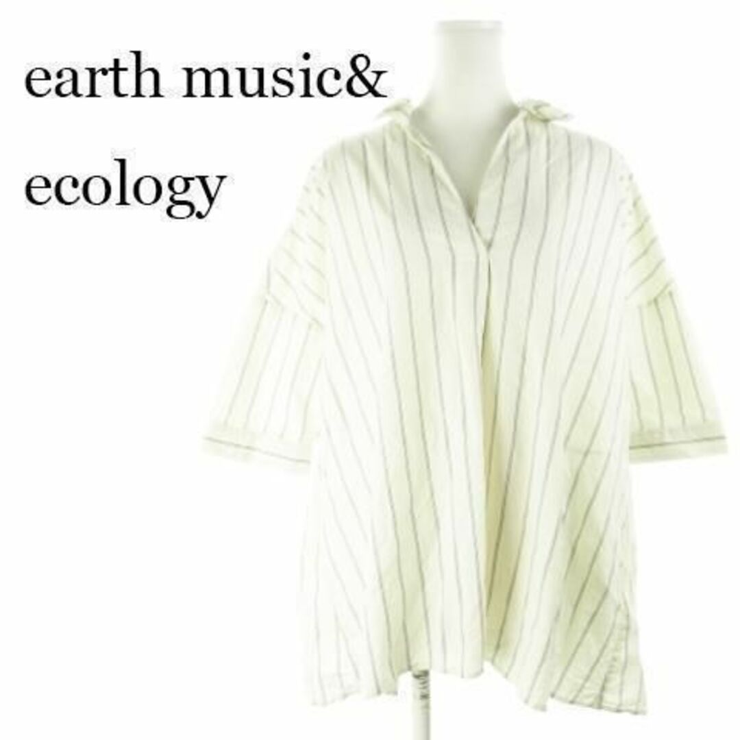 earth music & ecology(アースミュージックアンドエコロジー)のアースミュージックアンドエコロジー ブラウス ストライプ 230330AH18A レディースのトップス(シャツ/ブラウス(半袖/袖なし))の商品写真