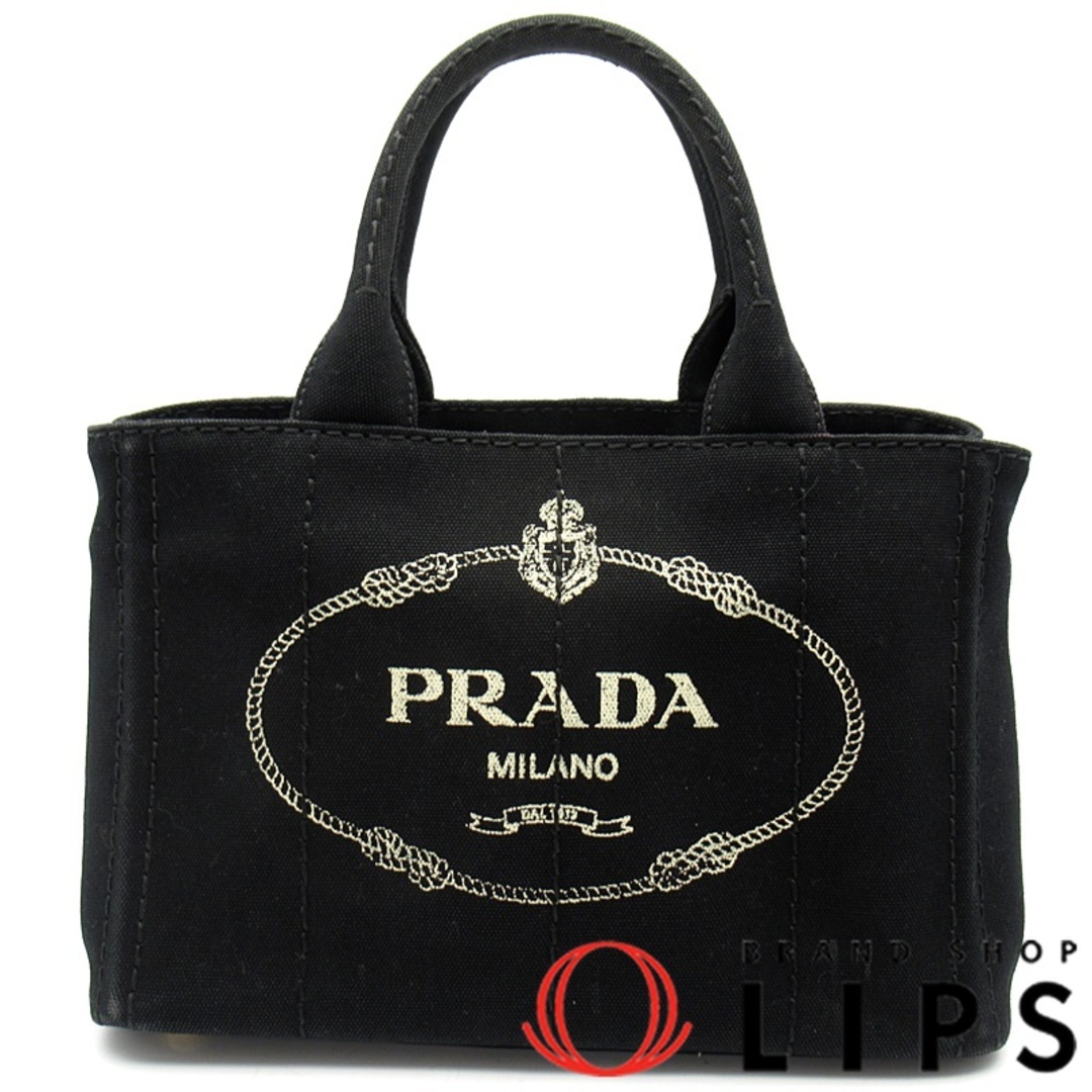 PRADA(プラダ)のプラダ カナパトートTPM  1BG439 キャンバス レディーストートバッグ
 ブラック(NERO)【中古】 レディースのバッグ(トートバッグ)の商品写真