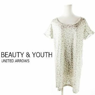 BEAUTY&YOUTH UNITED ARROWS - B&Y てろカットソーTワンピース レオパード グレー 230501CK6A