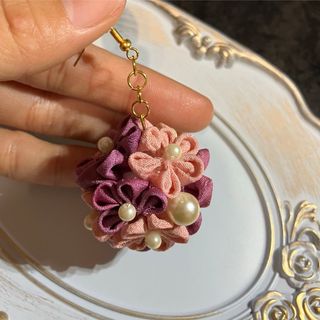 つまみ細工37(ピアス)