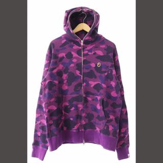 Bape☆ファイアーカモ☆カタログ通販限定☆シャークパーカー☆M☆パープル　紫