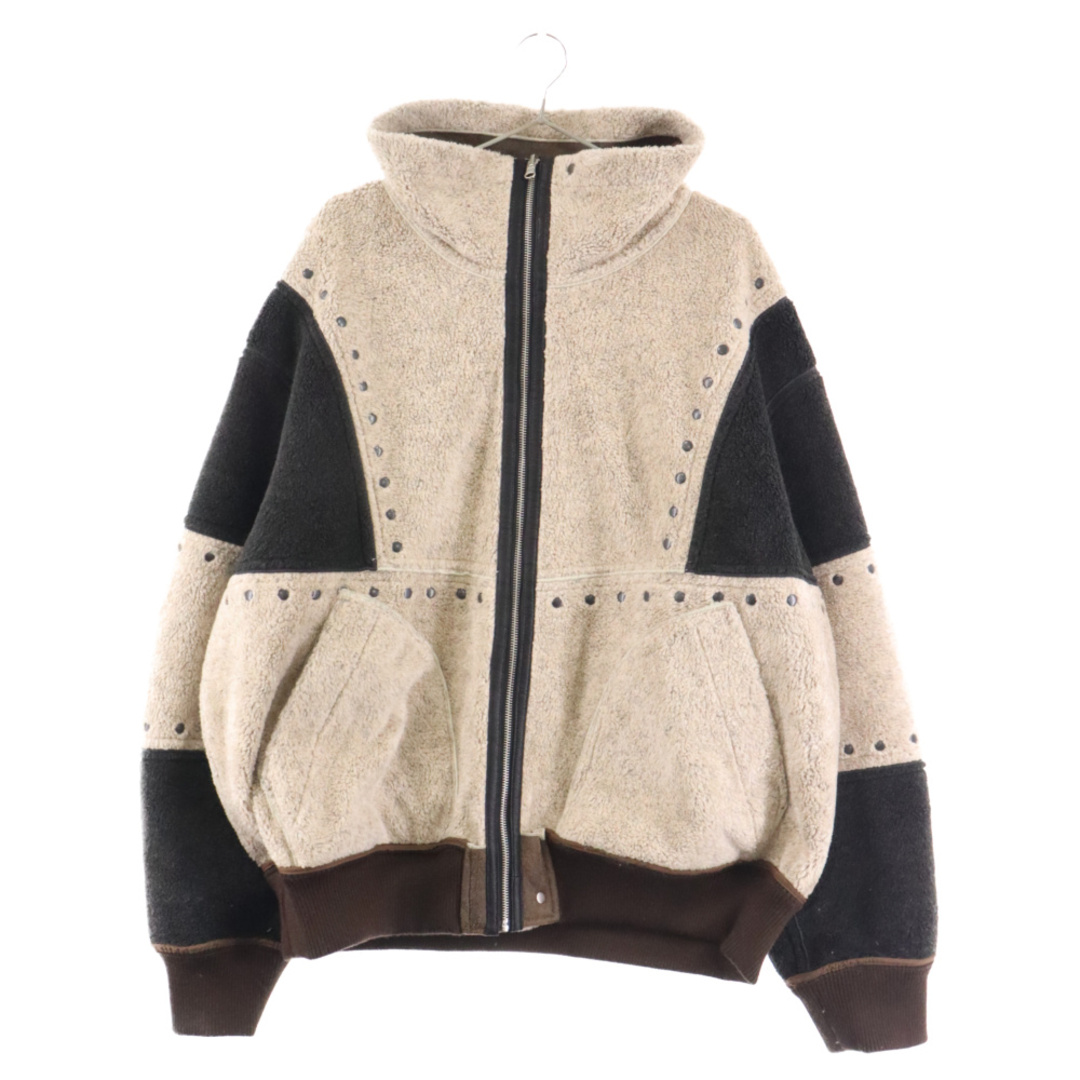 Feng Chen Wang フェン チェン ワン 23AW DOUBLE SIDED SHERPA JACKET FMF16JK08 ダブル サイドシェルパ ジップアップリバーシブルジャケット ボア ダークブラウン メンズのジャケット/アウター(フライトジャケット)の商品写真