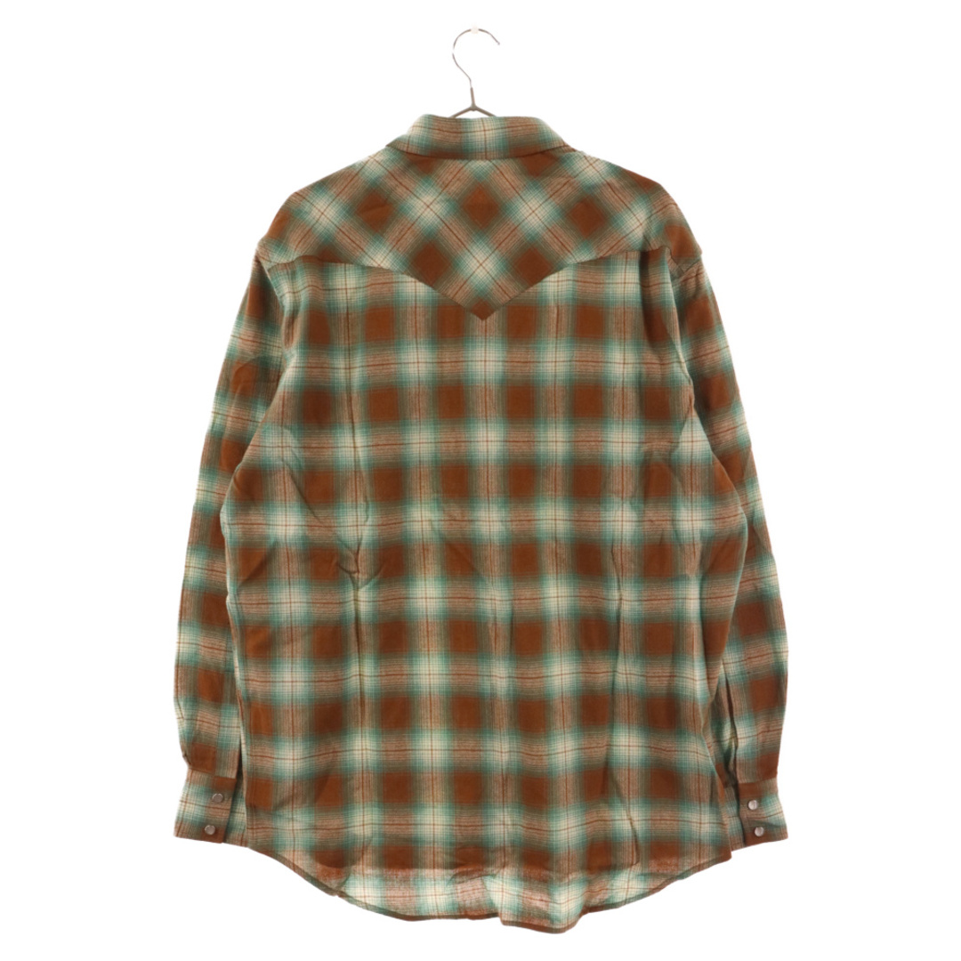 UNUSED(アンユーズド)のUNUSED アンユーズド 20AW ombre check western shirt US1816 チェック柄 長袖シャツ グリーン/ブラウン メンズのトップス(シャツ)の商品写真