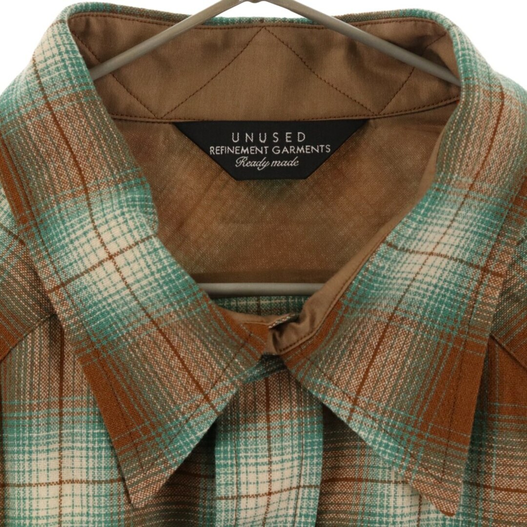 UNUSED(アンユーズド)のUNUSED アンユーズド 20AW ombre check western shirt US1816 チェック柄 長袖シャツ グリーン/ブラウン メンズのトップス(シャツ)の商品写真