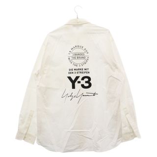 ワイスリー(Y-3)のY-3 ワイスリー 18SS M SHRT STREET CY6858 15周年記念 バックプリント 長袖シャツ ホワイト(シャツ)