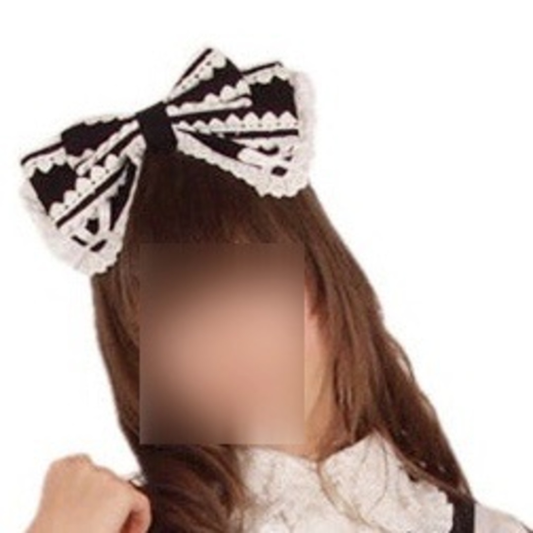 BODYLINE(ボディライン)の◼️BODYLINE■3段リボンカチューシャ サックス×白レース■ロリータアリス レディースのヘアアクセサリー(カチューシャ)の商品写真