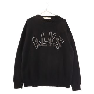 ALYX アリクス DOUBLE LOGO ARCH CREWNECK SWEATER ダブルロゴ アーチロゴ クルーネックニット オーバーサイズセーター ブラック(ニット/セーター)