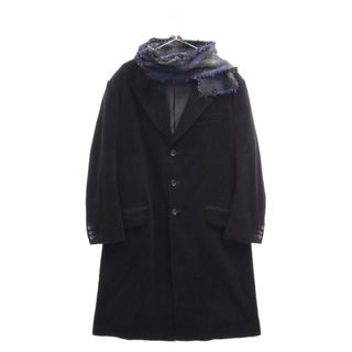 ヨウジヤマモト(Yohji Yamamoto)のYohji Yamamoto POUR HOMME ヨウジヤマモト プールオム 22AW LOOK12 チェックストール付き コーデュロイチェスターコート HE-J39-807 ブラック(フライトジャケット)