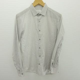 カルバンクライン(Calvin Klein)のカルバンクライン ストライプシャツ ワイシャツ グレー 灰色 M 438340(シャツ)