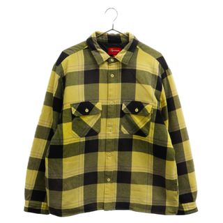 シュプリーム(Supreme)のSUPREME シュプリーム 20AW Quilted Flannel Shirt キルテッドフランネルチェック長袖シャツ イエロー(シャツ)