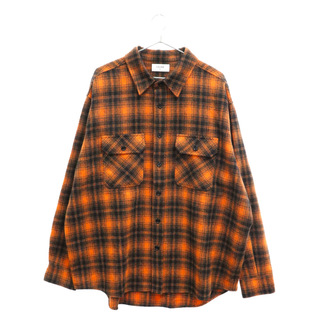 セリーヌ(celine)のCELINE セリーヌ 22SS Loose Shirt in Checked Wool 2C574073Q ウールチェックルーズシャツ 長袖シャツ ドラッグストアカラー ランバージャック オレンジ/ブラック(シャツ)