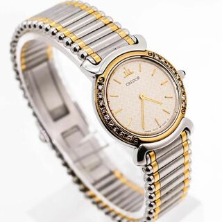 セイコー(SEIKO)の《希少》SEIKO CREDOR 腕時計 リネアクルバ ダイヤ 18KTベゼルh(腕時計)