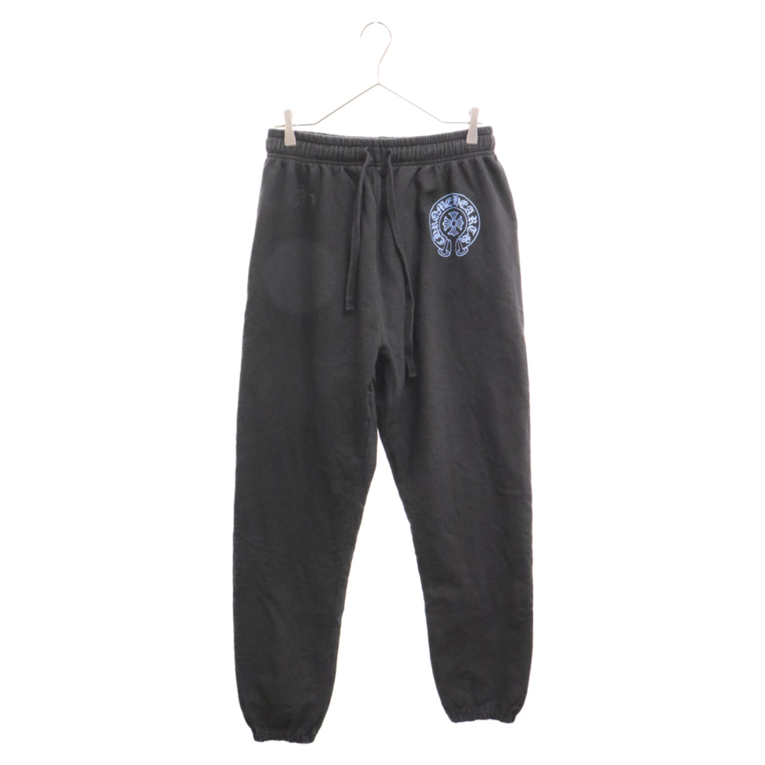 Chrome Hearts(クロムハーツ)のCHROME HEARTS クロムハーツ Blue Horseshoe Sweat Pants ブルーホースシュースウェットパンツ オンライン限定 ブラック×ブルー メンズのパンツ(その他)の商品写真