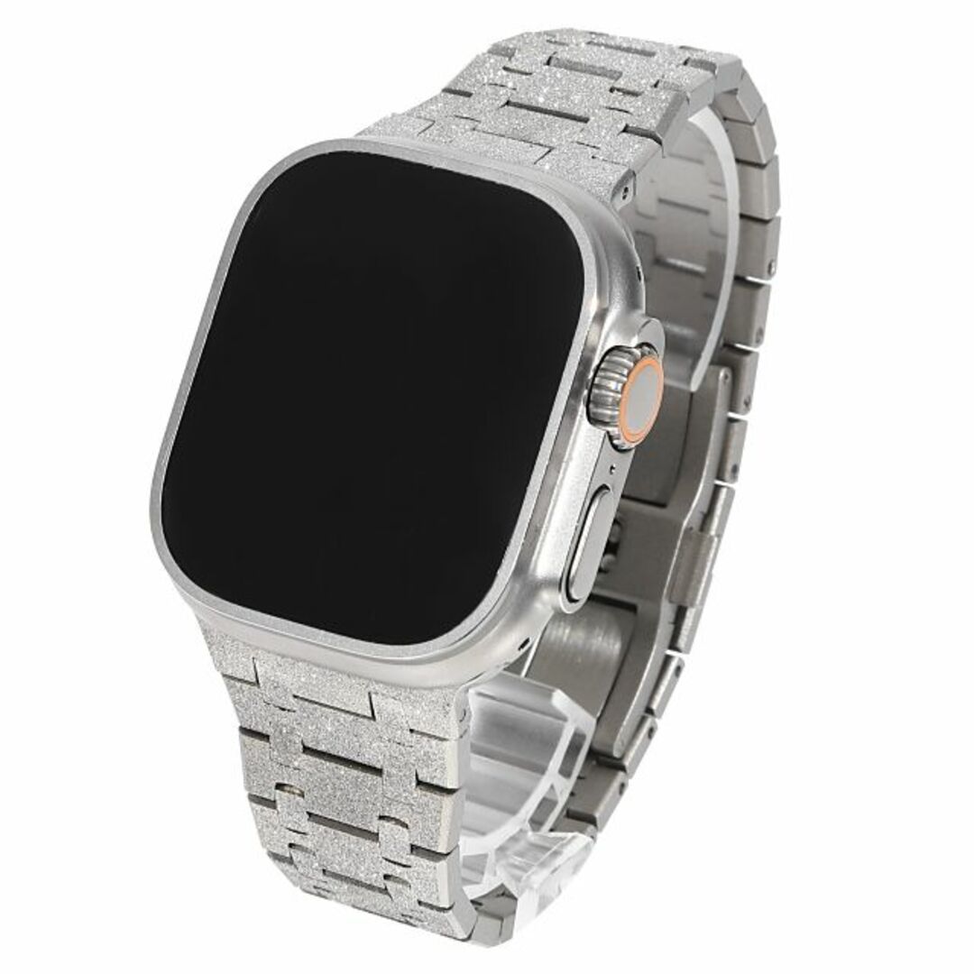 Apple Watch(アップルウォッチ)のアップルウォッチ ウルトラ ULTRA２ ULTRA チタン製 バンド フロステッド加工 49mm 【44mm/45mm/49mm】対応 Apple watch Band 高級ベルト シルバー メンズの時計(金属ベルト)の商品写真