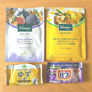 クナイプ(Kneipp)の入浴剤 クナイプ バスミルクユズ&バスソルトイチジク 花王バブ他オマケ付(入浴剤/バスソルト)