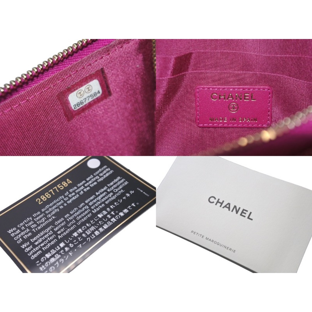 CHANEL(シャネル)のCHANEL シャネル ボーイシャネル フラグメントケース 28番台 キャビアスキン 長財布 パープル ココマーク 美品 中古 61041 レディースのファッション小物(財布)の商品写真