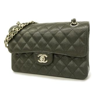 シャネル(CHANEL)の【4gb0561-g】シャネル ショルダーバッグ/マトラッセ/Wフラップ Wチェーン/キャビアスキン/ブラック/シルバー金具 【中古】 レディース(ショルダーバッグ)