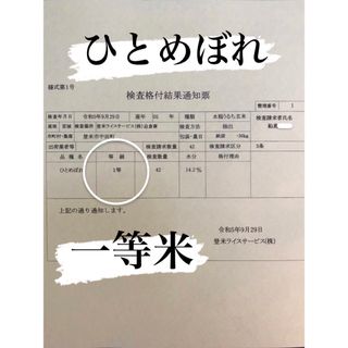 令和5年産　一等米　1.8キロ　宮城県登米市中田町　ひとめぼれ　精米(米/穀物)