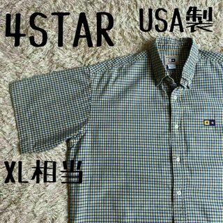 【超希少】 フォースター　ボタンダウンシャツ　チェック　ロゴ刺繍　XL相当(シャツ)