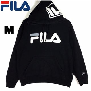 フィラ(FILA)のフィラ FILA プルオーバー パーカー M メンズ ビッグロゴ ブラック　黒(パーカー)