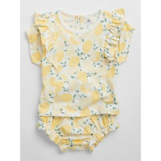 ベビーギャップ(babyGAP)の【美品】ベビーギャップ GAP ラッフルフリル 2点 セットアップ フルーツ柄(シャツ/カットソー)