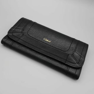 クロエ(Chloe)の正規品 クロエ Chloe 長財布 フラップ式 黒 革 レザー 5層 大容量(財布)