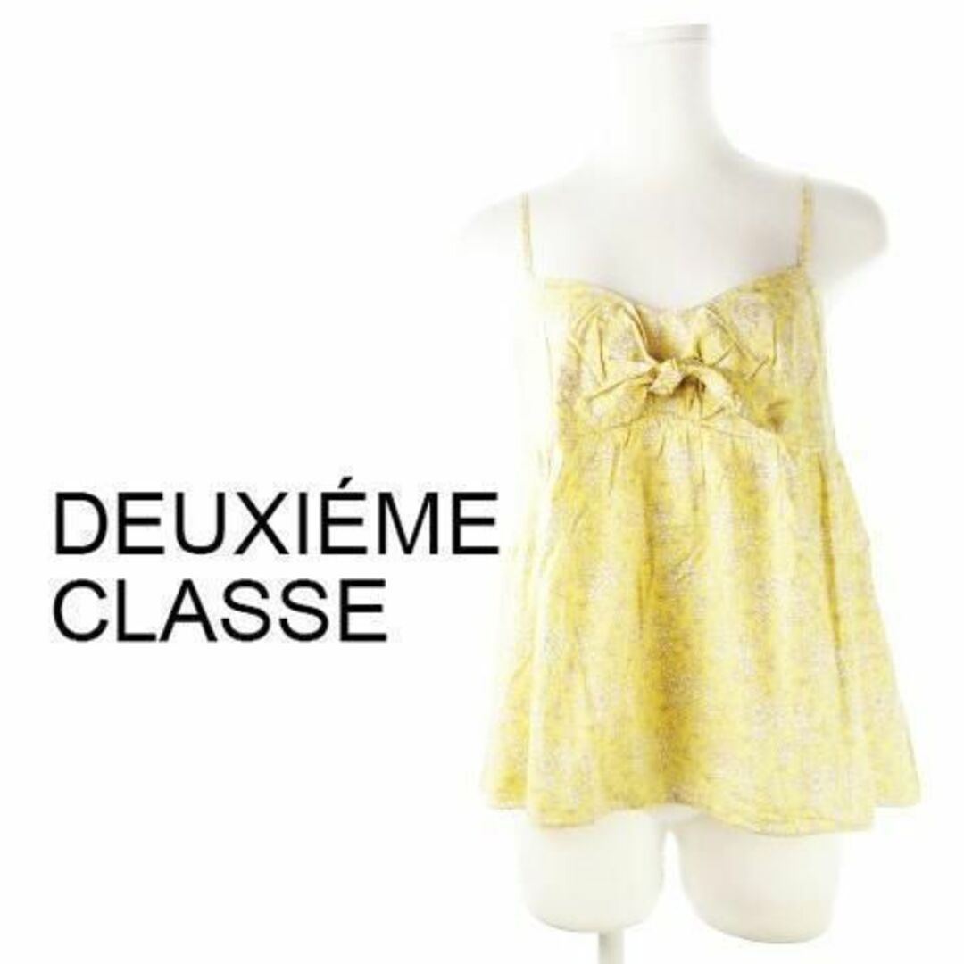 DEUXIEME CLASSE(ドゥーズィエムクラス)のドゥーズィエムクラス リボン花柄キャミブラウス 黄 230530CK22A レディースのトップス(キャミソール)の商品写真