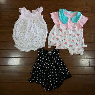 ベビーギャップ(babyGAP)の女の子 カバーオール３枚セット(カバーオール)