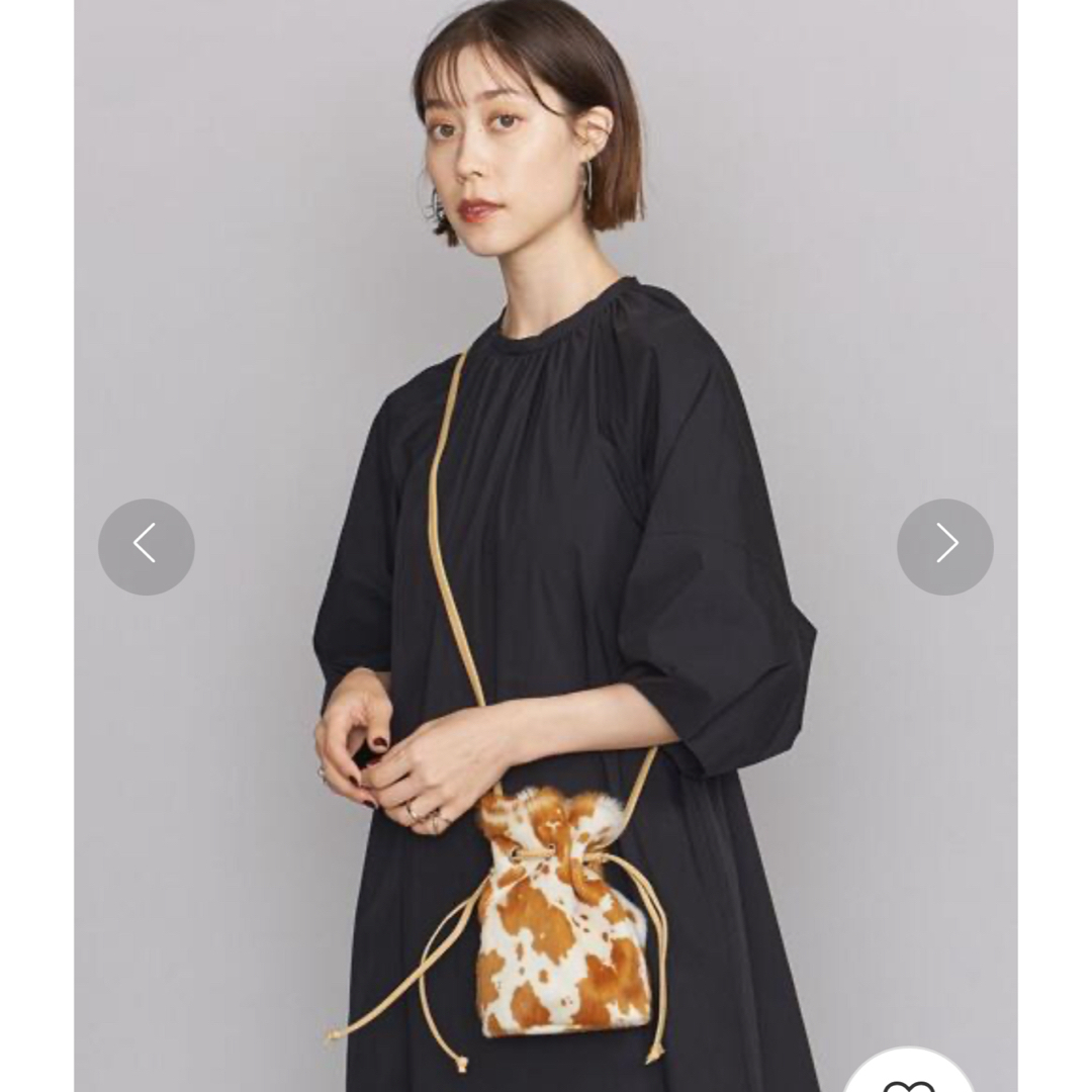 BEAUTY&YOUTH UNITED ARROWS(ビューティアンドユースユナイテッドアローズ)の＜Manuel MILANO＞レザーカウプリント巾着 ショルダーバッグ レディースのバッグ(ショルダーバッグ)の商品写真