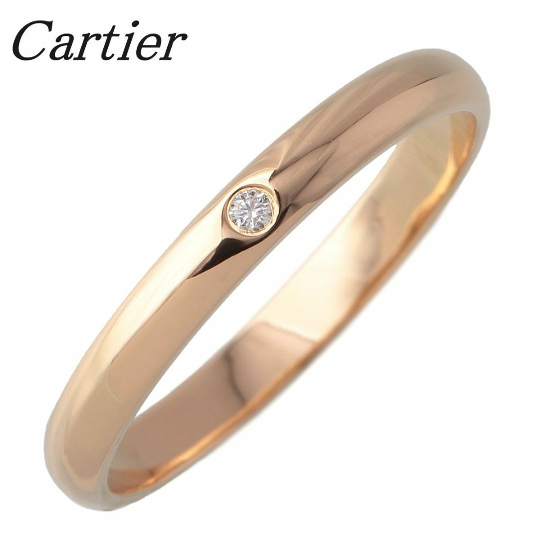 Cartier - カルティエ ダイヤ リング 1895 ウェディング 1PD #54 幅2.5mm AU750YG 新品仕上げ済 Cartier【16376】